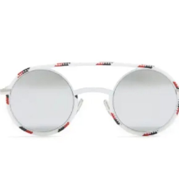 DIOR HOMME Synthesis 43mm Round Sunglasses Red White Black - Picture 3 of 4